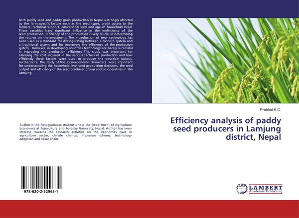 Produktbild: Efficiency analysis of paddy seed producers in Lamjung district, Nepal