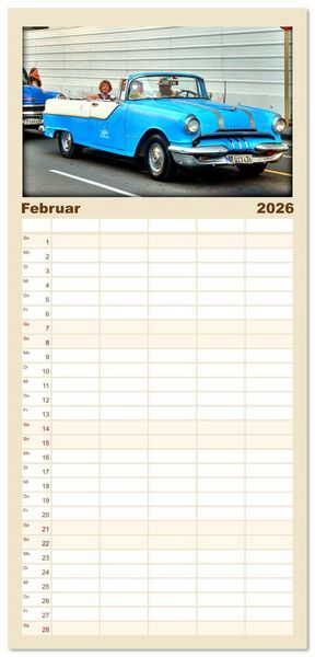Produktbild: Familienplaner 2026 - PONTIAC '55 mit 5 Spalten (Wandkalender, 21 x 45 cm) CALVENDO