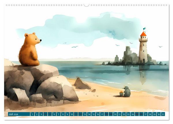 Produktbild: B&auml;rige Illustrationen (Wandkalender 2026 DIN A2 quer), CALVENDO Monatskalender