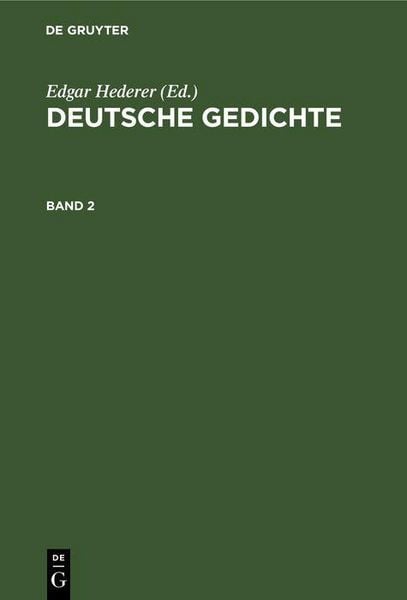 Produktbild: Deutsche Gedichte. Band 2