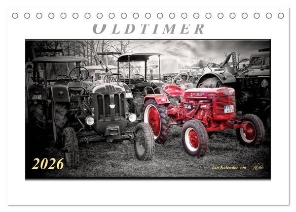 Produktbild: Oldtimer - nostalgische Traktoren und Lastwagen (Tischkalender 2026 DIN A5 quer), CALVENDO Monatskalender