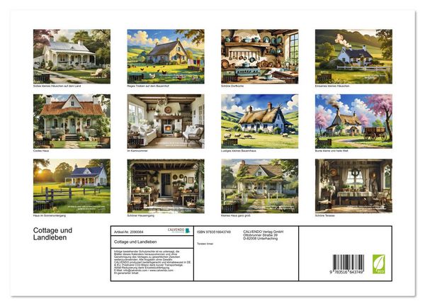 Produktbild: Cottage und Landleben (Wandkalender 2026 DIN A3 quer), CALVENDO Monatskalender
