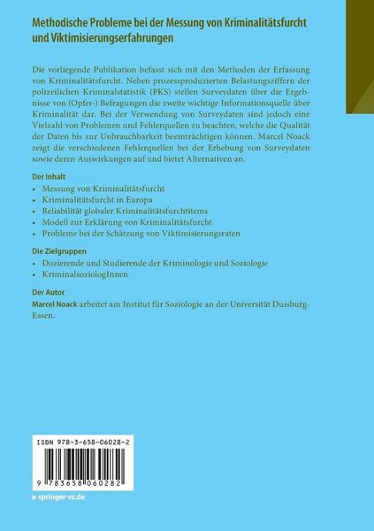 Produktbild: Methodische Probleme bei der Messung von Kriminalit&auml;tsfurcht und Viktimisierungserfahrungen
