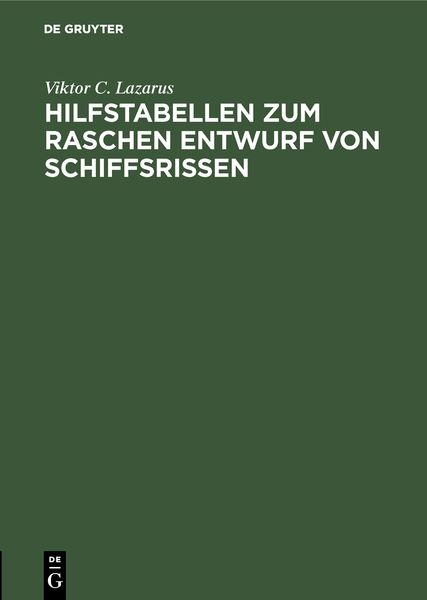 Produktbild: Hilfstabellen zum raschen Entwurf von Schiffsrissen