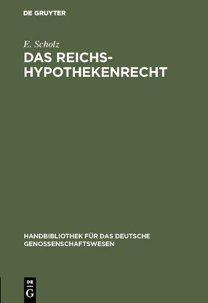 Produktbild: Das Reichs-Hypothekenrecht