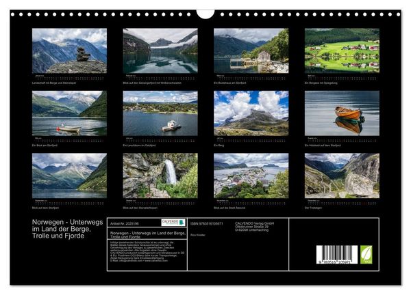 Produktbild: Norwegen - Unterwegs im Land der Berge, Trolle und Fjorde (Wandkalender 2026 DIN A3 quer), CALVENDO Monatskalender