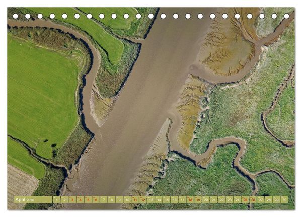 Produktbild: neunziggrad I photoart: das wattenmeer von oben (Tischkalender 2026 DIN A5 quer), CALVENDO Monatskalender