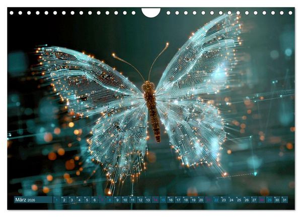 Produktbild: Artwork Schmetterlinge - Filigrane Leichtigkeit (Wandkalender 2026 DIN A4 quer), CALVENDO Monatskalender