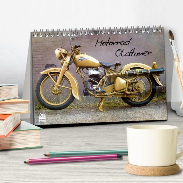 Produktbild: Motorrad Oldtimer (Tischkalender 2026 DIN A5 quer), CALVENDO Monatskalender