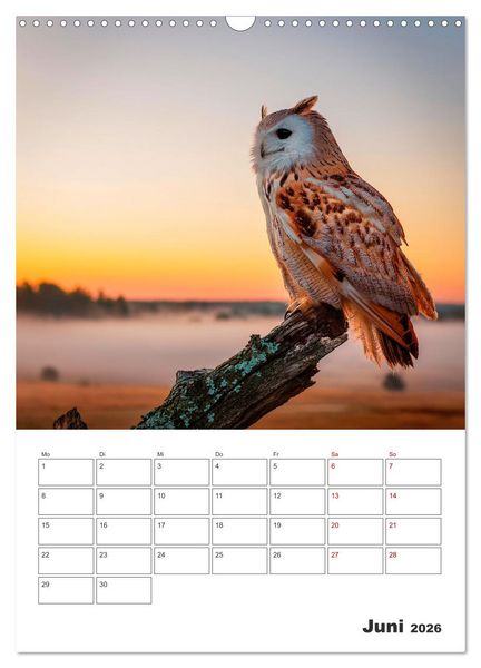 Produktbild: Eulen und K&auml;uze - Diese Wesen der Nacht (Wandkalender 2026 DIN A3 hoch), CALVENDO Monatskalender