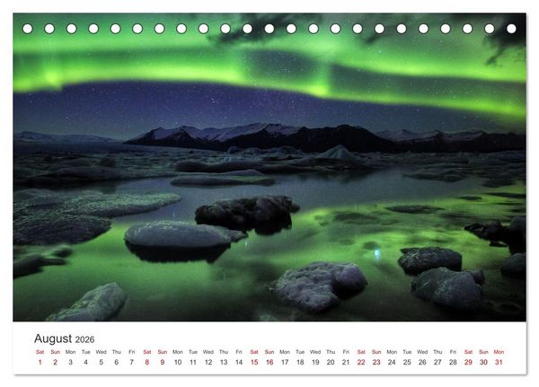 Produktbild: Iceland Aurora - Night Photography by Tony Prower (Desk Calendar 2026 DIN A5 landscape), CALVENDO 12 Month DeskCalendar