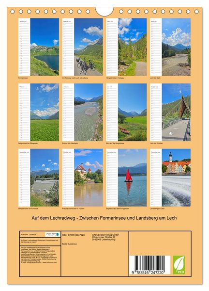 Produktbild: Auf dem Lechradweg - Zwischen Formarinsee und Landsberg am Lech (Wandkalender 2026 DIN A4 hoch), CALVENDO Monatskalender