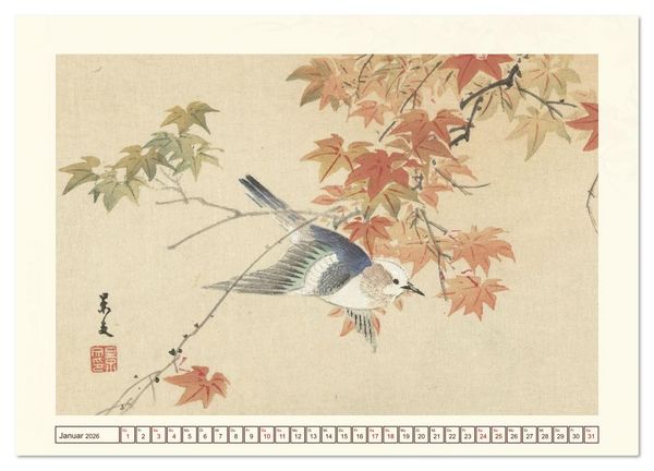 Produktbild: Bl&uuml;te und Feder (Wandkalender 2026 DIN A2 quer), CALVENDO Monatskalender
