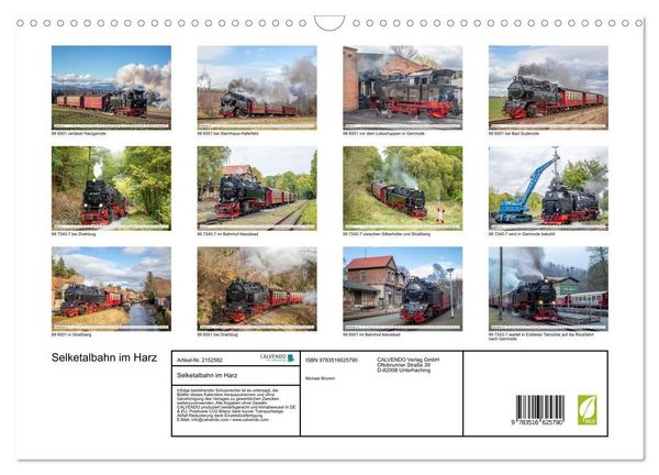 Produktbild: Selketalbahn im Harz (Wandkalender 2026 DIN A3 quer), CALVENDO Monatskalender