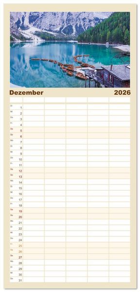 Produktbild: Familienplaner 2026 - S&uuml;dtirol Impressionen mit 5 Spalten (Wandkalender, 21 x 45 cm) CALVENDO