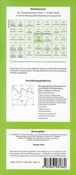 Produktbild: Triberg im Schwarzwald 1 : 25 000
