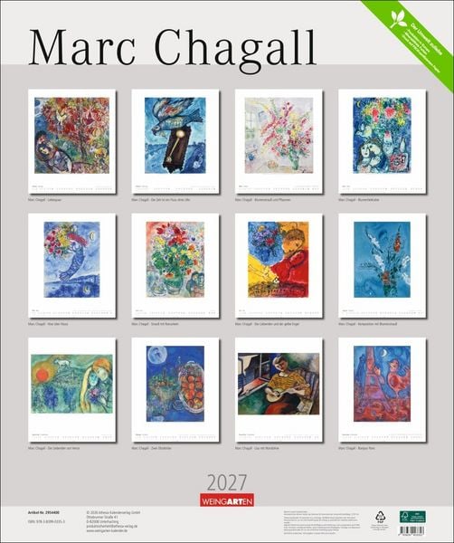 Produktbild: Marc Chagall Kalender 2027