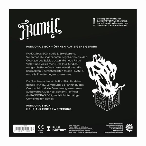 Produktbild: GAMEFACTORY - FRANTIC - Pandoras Box