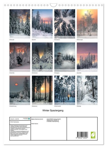 Produktbild: Winter Spaziergang (Wandkalender 2026 DIN A3 hoch), CALVENDO Monatskalender