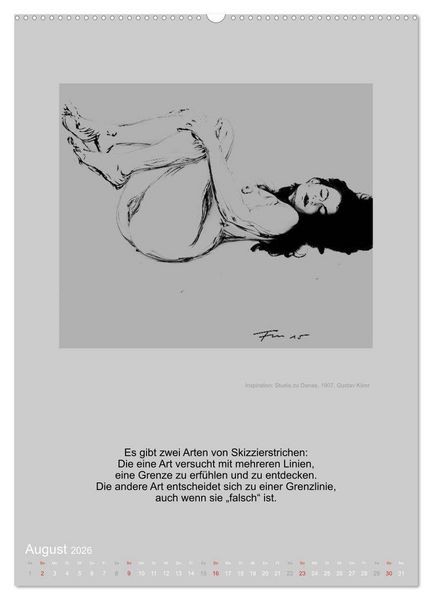 Produktbild: EROTISCHE BODYPAINTING ZITATE - HOMMAGE AN KLIMT, SCHIELE UND PICASSO (hochwertiger Premium Wandkalender 2026 DIN A2 hoch), Kunstdruck in Hochglanz