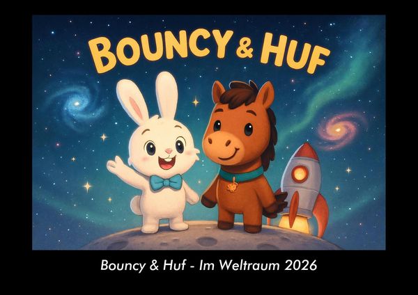 Produktbild: Bouncy & Huf - Im Weltraum 2026 Fotokalender DIN A3