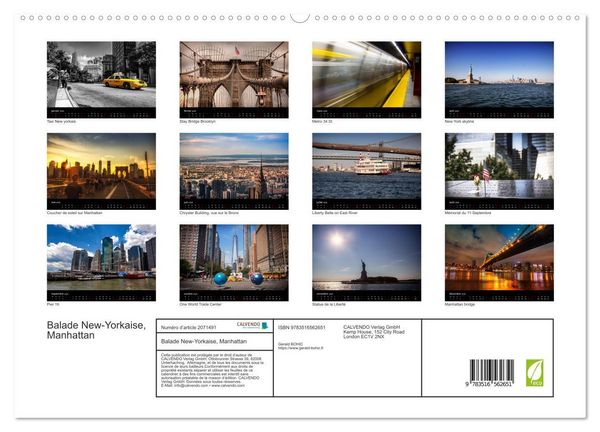 Produktbild: Balade New-Yorkaise, Manhattan (Calendrier mural 2026 DIN A2 vertical) calendrier de bureau