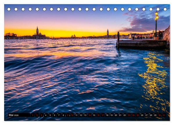 Produktbild: Venedig - Pal&auml;ste, Br&uuml;cken und Kan&auml;le (Tischkalender 2026 DIN A5 quer), CALVENDO Monatskalender