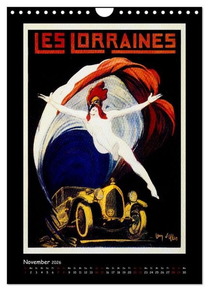 Produktbild: Historische Automobilplakate (Wandkalender 2026 DIN A4 hoch), CALVENDO Monatskalender