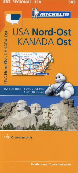 Michelin Regionalkarte USA Nordost, Kanada Ost 1 : 2 400 000