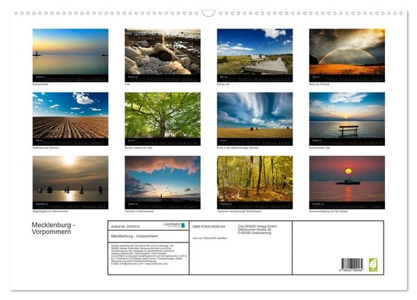 Produktbild: Mecklenburg - Vorpommern (Wandkalender 2026 DIN A2 quer), CALVENDO Monatskalender