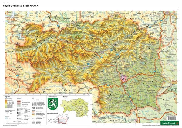 Produktbild: freytag & berndt Schulhandkarte Steiermark 1:400.000