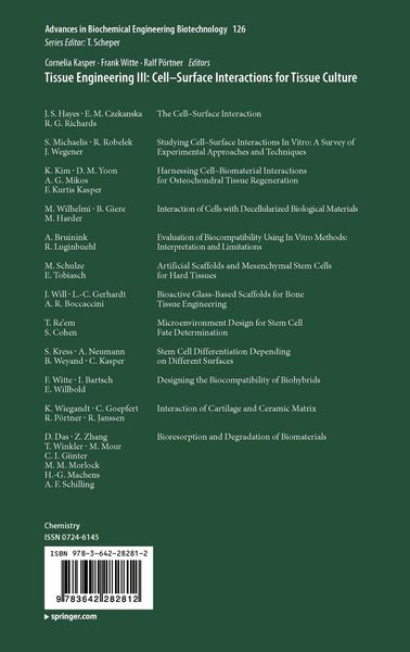 Produktbild: Tissue Engineering III: Cell - Surface Interactions for Tissue Culture