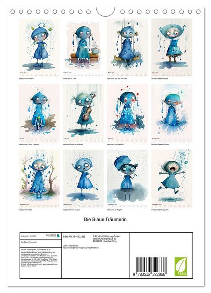 Produktbild: Die Blaue Tr&auml;umerin (Wandkalender 2026 DIN A4 hoch), CALVENDO Monatskalender
