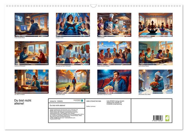 Produktbild: Du bist nicht alleine! (Wandkalender 2026 DIN A2 quer), CALVENDO Monatskalender