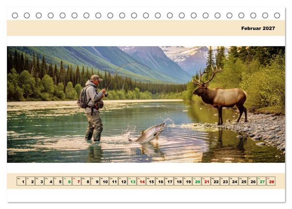Produktbild: Alaska - Angeln auf Lachs - Panorama (Tischkalender 2027 DIN A5 quer), CALVENDO Monatskalender