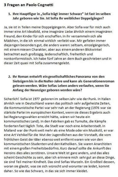 Produktbild: Sofia tr&auml;gt immer Schwarz