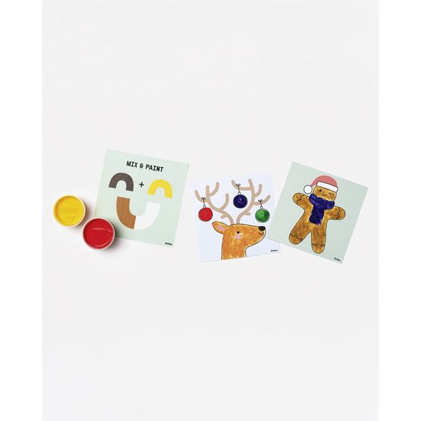 Produktbild: Folia Fingerfarben Winter, 5 x 30 ml, 10 Malvorlagen mit Tiermotiven