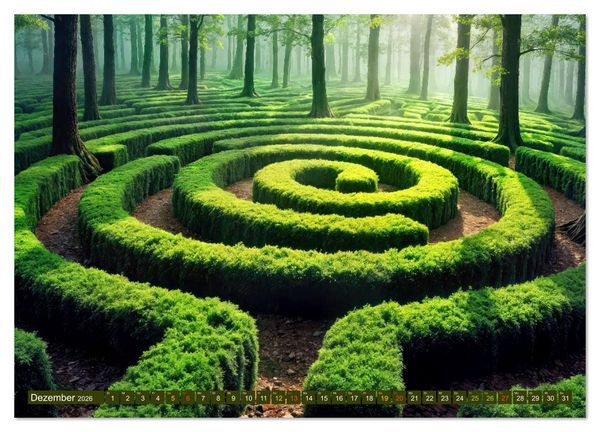 Produktbild: Faszination LABYRINTH - unterwegs in der Natur (Wandkalender 2026 DIN A3 quer), CALVENDO Monatskalender