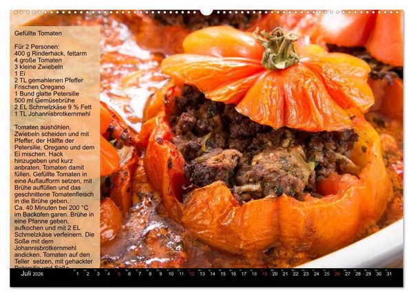 Produktbild: Low Carb - Leichte Rezepte f&uuml;r jeden Tag (hochwertiger Premium Wandkalender 2026 DIN A2 quer), Kunstdruck in Hochglanz