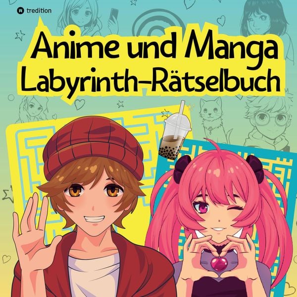 Produktbild: Labyrinth Rätselbuch Anime und Manga für Teenager und Kinder Puzzel Beschäftigungsbuch Geschenkidee Weihnachten Adventszeit zum Wichteln Nikolaus
