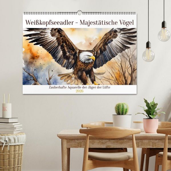 Produktbild: Wei&szlig;kopfseeadler - Majest&auml;tische V&ouml;gel (Wandkalender 2026 DIN A2 quer), CALVENDO Monatskalender