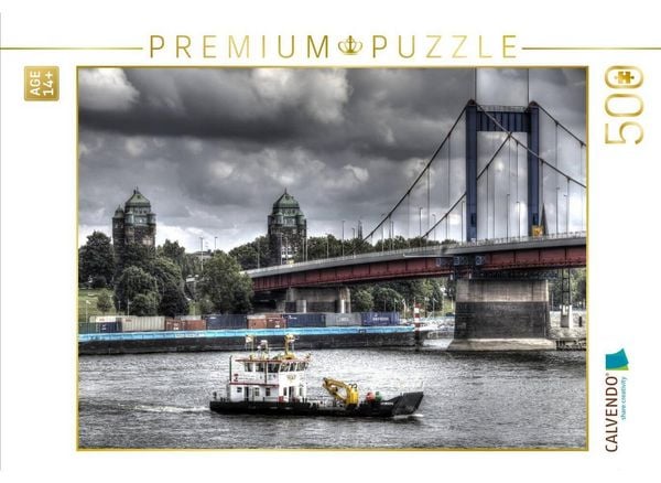 CALVENDO Puzzle Ein Motiv aus dem Kalender Die Duisburger Rheinbrücken | 500 Teile Lege-Größe 48 × 36 cm Foto-Puzzle für Erwachsene