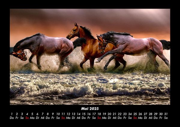 Produktbild: Pferde Kalender 2025 Fotokalender DIN A3