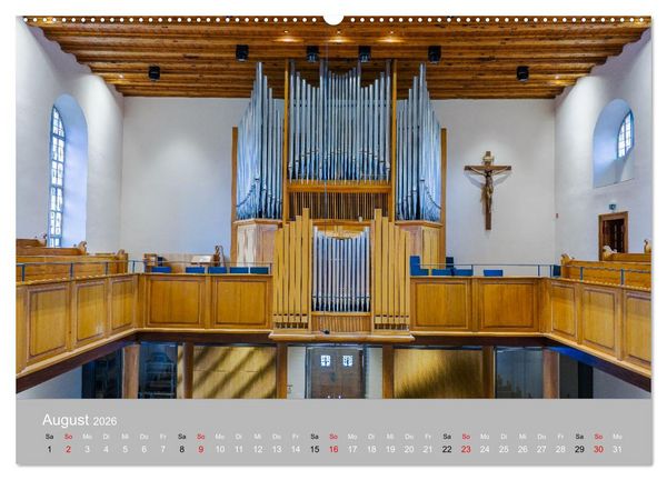 Produktbild: Backnang - Panoramablicke in die Stiftskirche (Wandkalender 2026 DIN A2 quer), CALVENDO Monatskalender