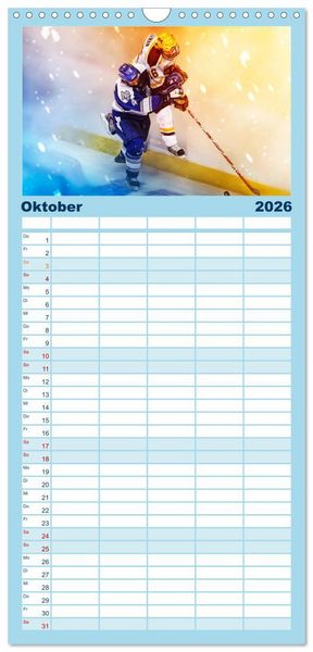 Produktbild: Familienplaner 2026 - Eishockey - Fight mit 5 Spalten (Wandkalender, 21 x 45 cm) CALVENDO
