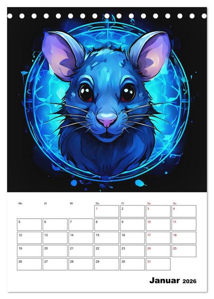Produktbild: Tierisches Horoskop (Tischkalender 2026 DIN A5 hoch), CALVENDO Monatskalender