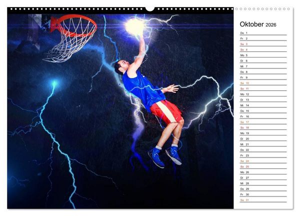 Produktbild: Basketball Fantasiewelten (Wandkalender 2026 DIN A2 quer), CALVENDO Monatskalender