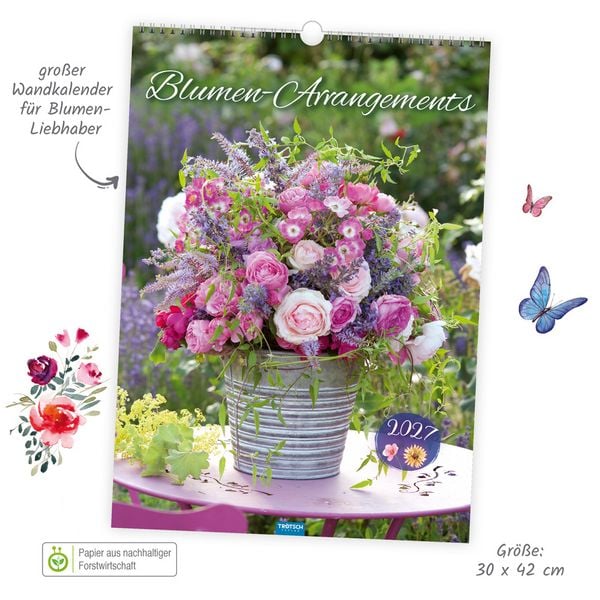 Produktbild: TR&Ouml;TSCH - Gro&szlig;bildkalender Blumen-Arrangements 2027