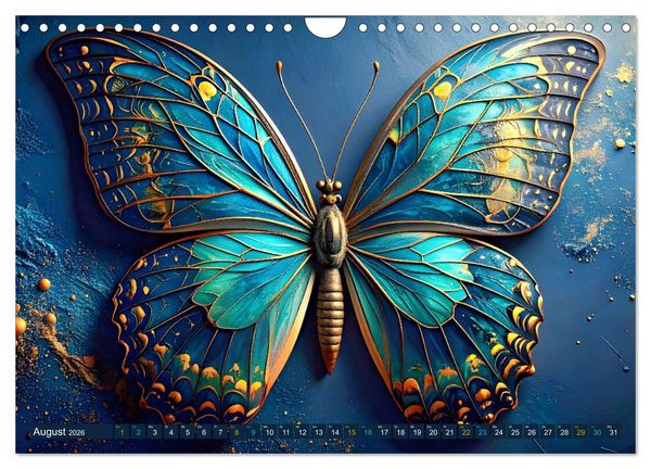 Produktbild: Artwork Schmetterlinge - Filigrane Leichtigkeit (Wandkalender 2026 DIN A4 quer), CALVENDO Monatskalender