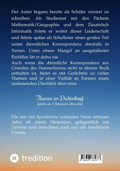 Produktbild: Flausen im Dichterkopf - Gedichte voller Sinn, auch in Form von Un-, Hinter- und Tiefsinn